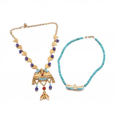 two-egyptian-revival-style-necklaces