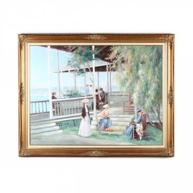 a-contemporary-decorative-painting-of-a-seaside-holiday