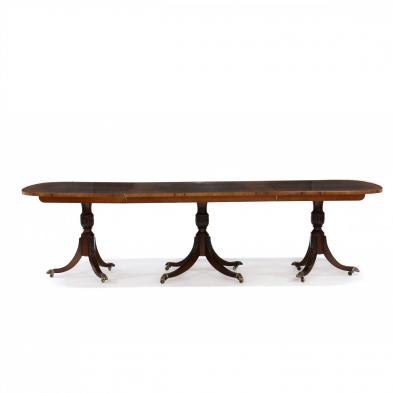 georgian-style-triple-pedestal-inlaid-dining-table
