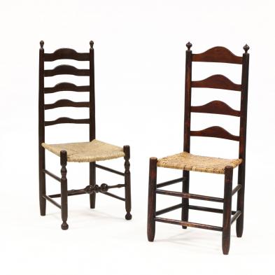 two-antique-american-ladder-back-chairs