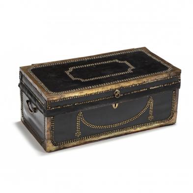 antique-leather-and-brass-studded-trunk