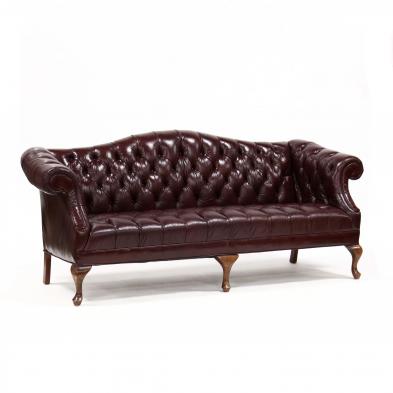 queen-anne-style-tufted-leather-sofa