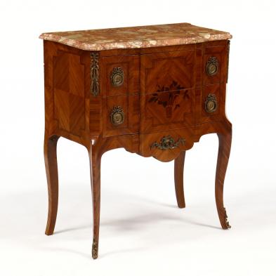 french-marquetry-inlaid-marble-top-diminutive-commode