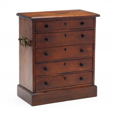 antique-walnut-miniature-semi-tall-chest-of-drawers