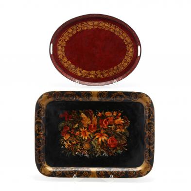 two-antique-tole-painted-trays