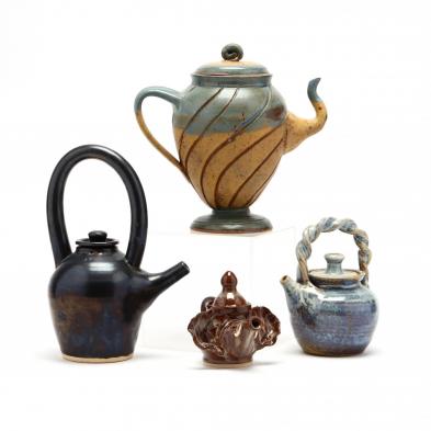 four-contemporary-art-pottery-tea-pots