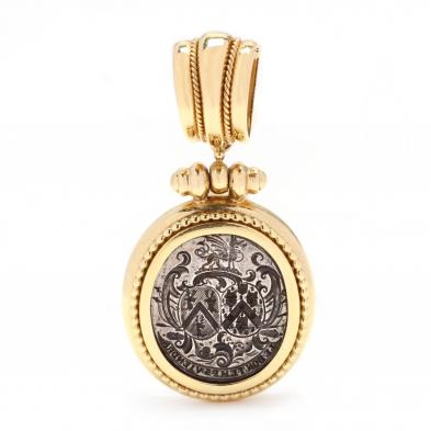 18kt-gold-and-silver-crest-motif-pendant-enhancer