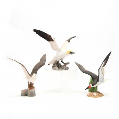 three-franklin-mint-shore-birds