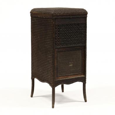 heywood-wakefield-wicker-record-cabinet