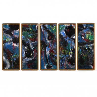 a-suite-of-five-abstract-panel-paintings