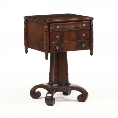 classical-style-mahogany-three-drawer-sewing-stand