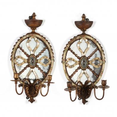 pair-of-adam-style-paint-decorated-mirrored-sconces