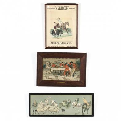 three-antique-equestrian-prints