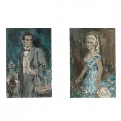 wallace-bassford-fl-mo-1900-1998-two-preparatory-paintings-for-the-i-raintree-county-i-film-poster-eva-marie-saint-and-montgomery-clift