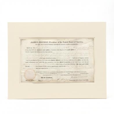 james-monroe-signed-ohio-land-grant