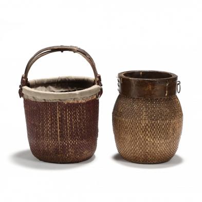 two-vintage-southeast-asian-bamboo-baskets