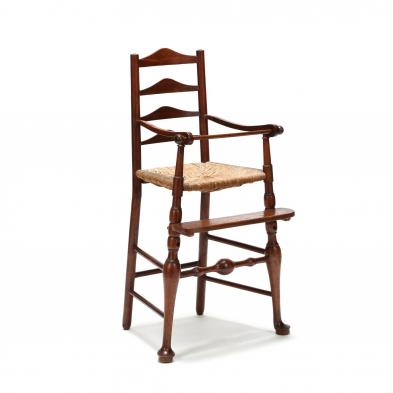 english-queen-anne-style-elm-child-s-high-chair