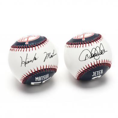jeter-and-matsui-signed-baseballs-new-york-yankees
