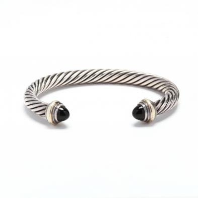 sterling-silver-14kt-gold-and-black-onyx-cuff-bracelet-david-yurman