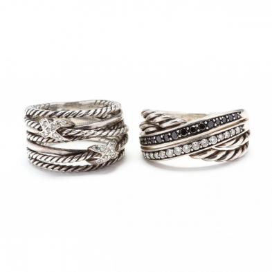 two-sterling-silver-and-gem-set-rings-david-yurman