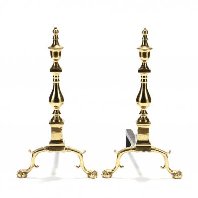 pair-of-virginia-metalcrafters-for-colonial-williamsburg-chippendale-style-brass-andirons