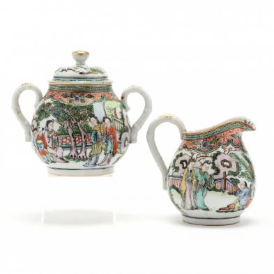 a-chinese-porcelain-famille-verte-creamer-and-handled-sugar