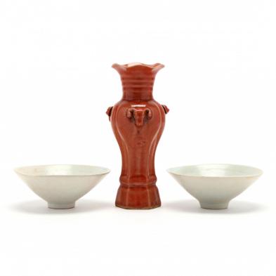 a-pair-of-chinese-celadon-incised-rice-bowls-and-orange-vase