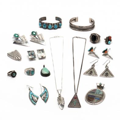 group-of-silver-gemstone-jewelry-items