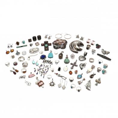 group-of-silver-gemstone-jewelry-items