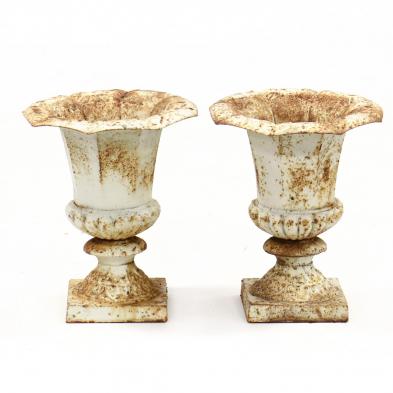 pair-of-diminutive-cast-iron-garden-urns