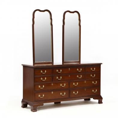 council-craftsman-chippendale-style-mahogany-dresser-and-mirrors