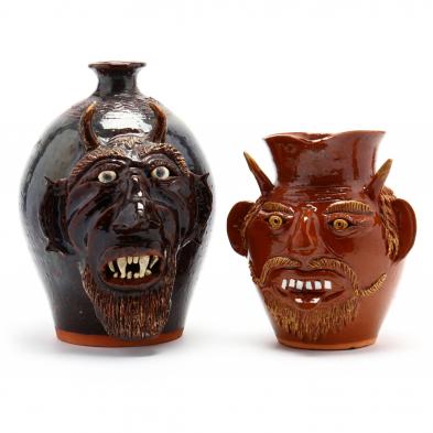 two-nc-folk-pottery-devil-jugs-albert-hodge