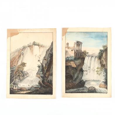 two-18th-century-watercolor-topographical-views-in-algeria