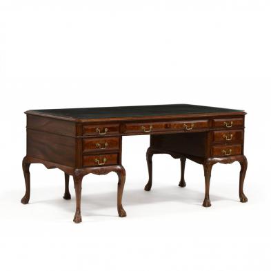 royal-furniture-co-queen-anne-style-mahogany-partner-s-desk