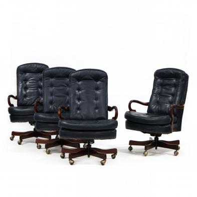 set-of-four-queen-anne-style-leather-office-chairs