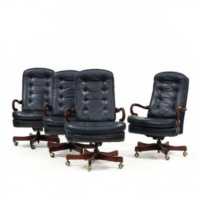 set-of-four-queen-anne-style-leather-office-chairs