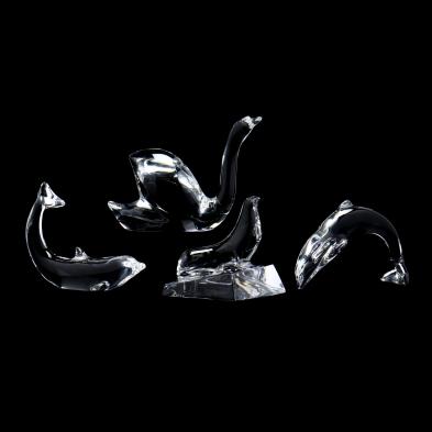 a-collection-of-four-baccarat-crystal-animals