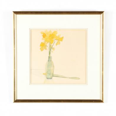 a-still-life-watercolor-painting-of-daffodils