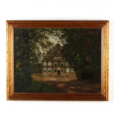 an-antique-painting-of-a-german-manor-house