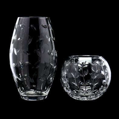 two-tiffany-co-crystal-vases