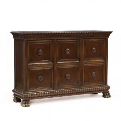 neoclassical-style-carved-walnut-credenza