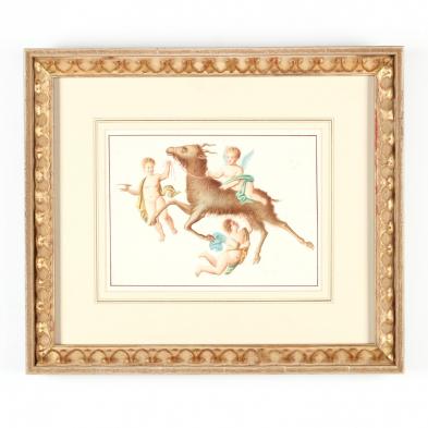 19th-century-italian-watercolor-of-putti-with-goat