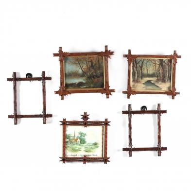a-group-of-five-vintage-tramp-art-frames