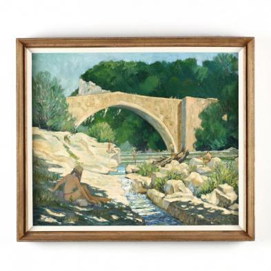 mike-absolon-british-i-by-the-river-entrecasteaux-roman-bridge-vaucluse-provence-i