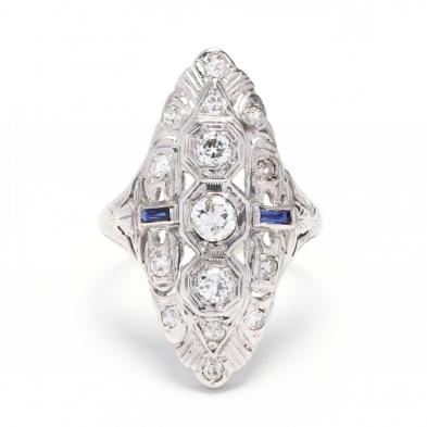 art-deco-white-gold-diamond-and-synthetic-sapphire-ring