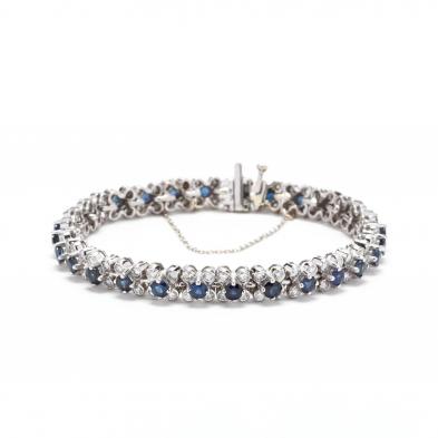 18kt-white-gold-diamond-and-sapphire-bracelet