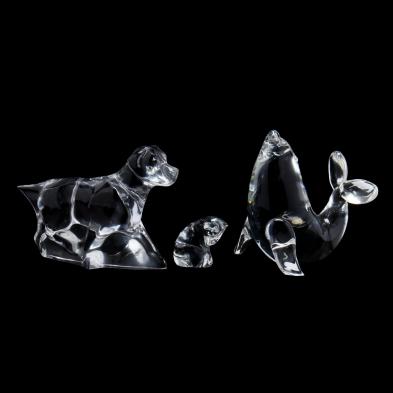 three-signed-clear-glass-animals