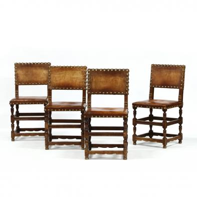 set-of-four-antique-english-leather-dining-chairs