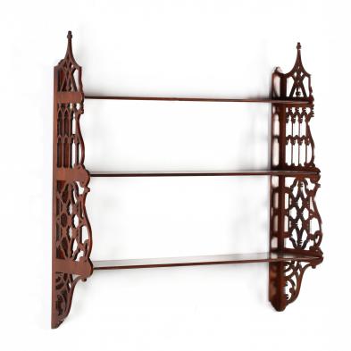 otto-zenke-collection-chippendale-style-mahogany-wall-shelf