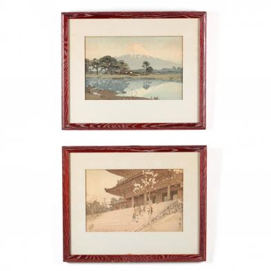 two-japanese-woodblock-prints-by-hiroshi-yoshida-1876-1950